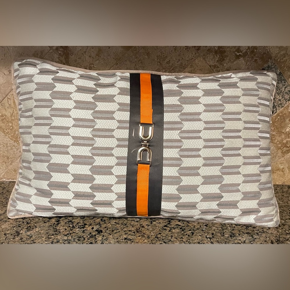 H Brand Orange Light Luxurious Modern Throw Pillow 12" x 20"